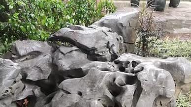 岩石拍摄实拍假山园林视频的预览图